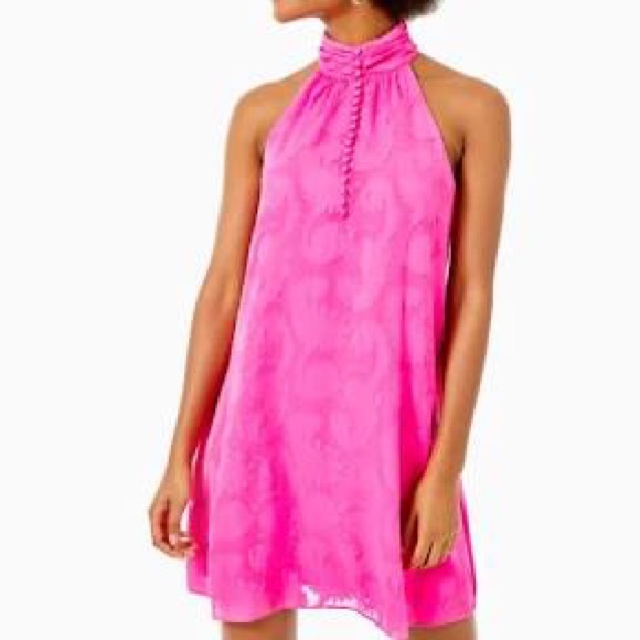 Lilly Pulitzer Dresses & Skirts - Lilly Pulitzer Kristine halter dress pink size medium NWT preppy